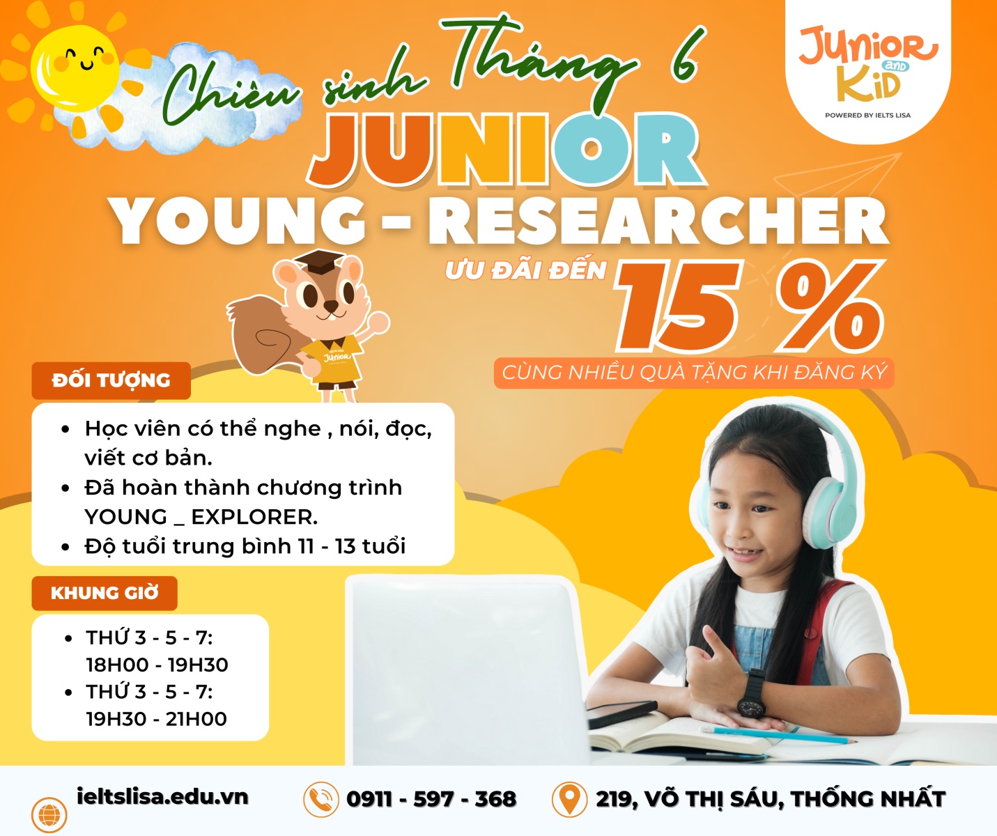 🎯 THÔNG BÁO CHIÊU SINH KHỐI JUNIOR KHÓA YOUNG EXPLORER THÁNG 6 NÀY. 🎯